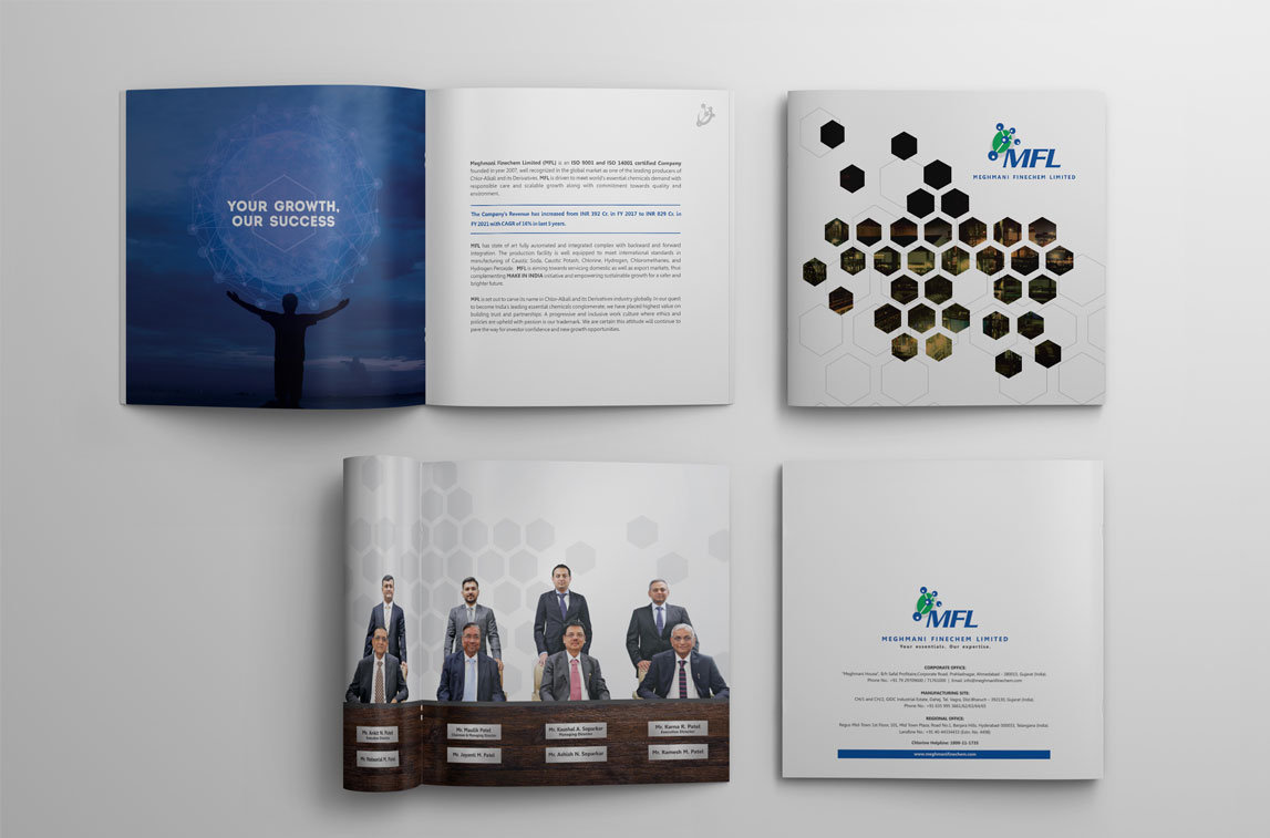 Meghmani FineChem Ltd Company brochure design by Purple Phase 